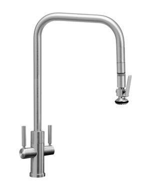 Waterstone Two Handle Fulton Modern Extended Reach PLP Faucet - Lever Sprayer