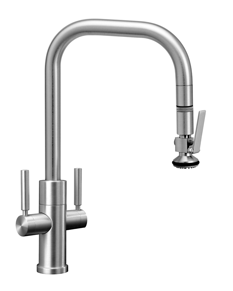 Waterstone Two Handle Fulton Modern PLP Pulldown Faucet - Lever Sprayer