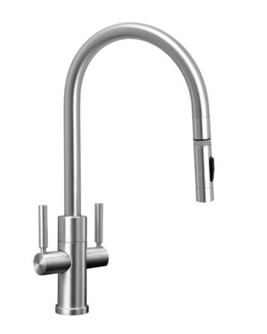 Waterstone Two Handle Modern PLP Pulldown Faucet -Toggle Sprayer - Angled Spout