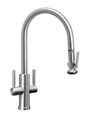 Waterstone Two Handle Modern PLP Pulldown Faucet - Lever Sprayer